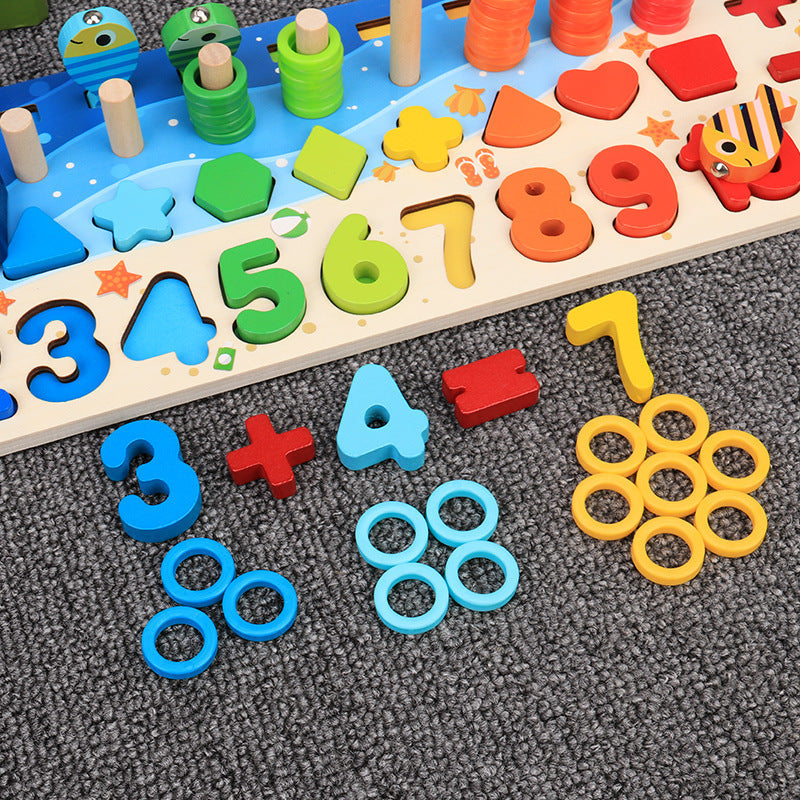 Children Wooden Number Puzzle Toy Early Education Intellectual Development