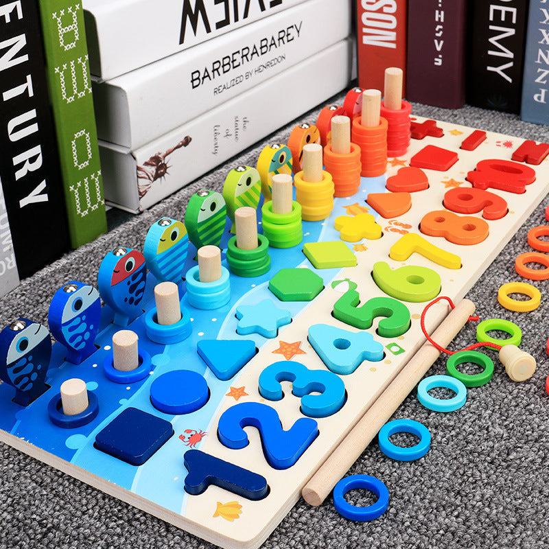 Children Wooden Number Puzzle Toy Early Education Intellectual Development