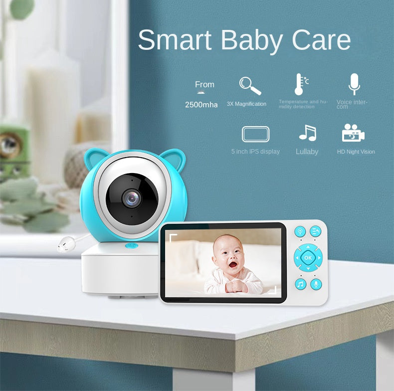 Baby Monitor Dual Use Smartphone 5 Inch Temperature Detection