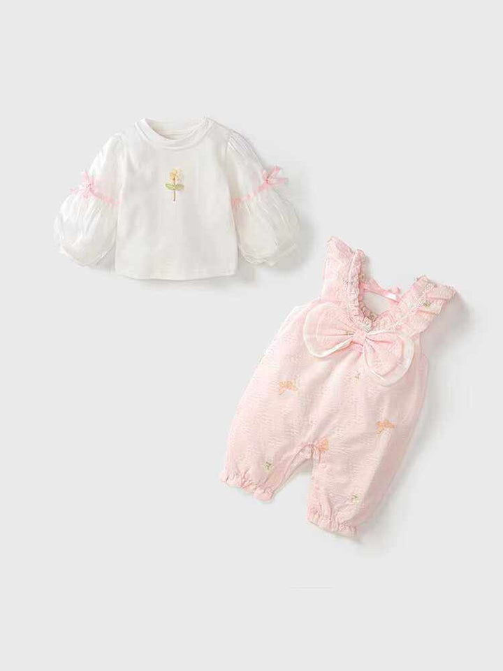 SpringAutumn One-Hundred-Day Romper Set For Baby Girls Full Moon