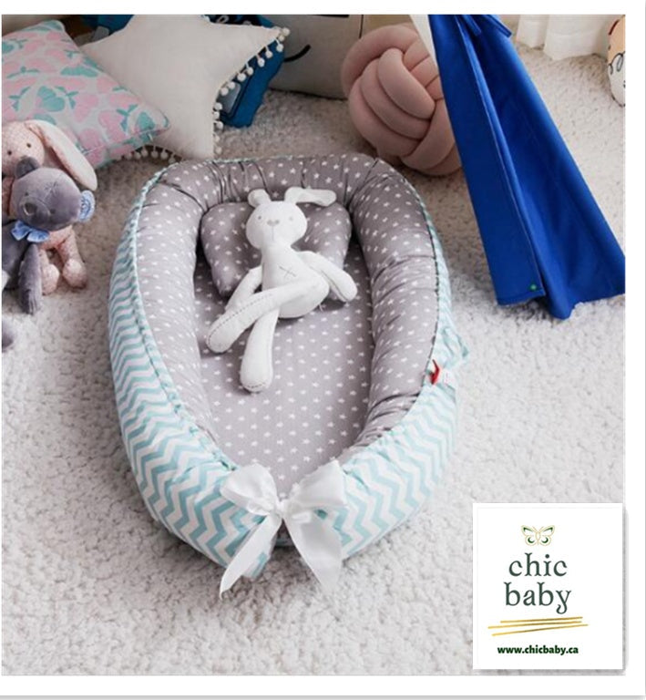 Portable Baby Crib Removable Washable Cotton Travel Bed for Infants