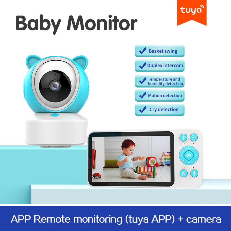 Baby Monitor Dual Use Smartphone 5 Inch Temperature Detection
