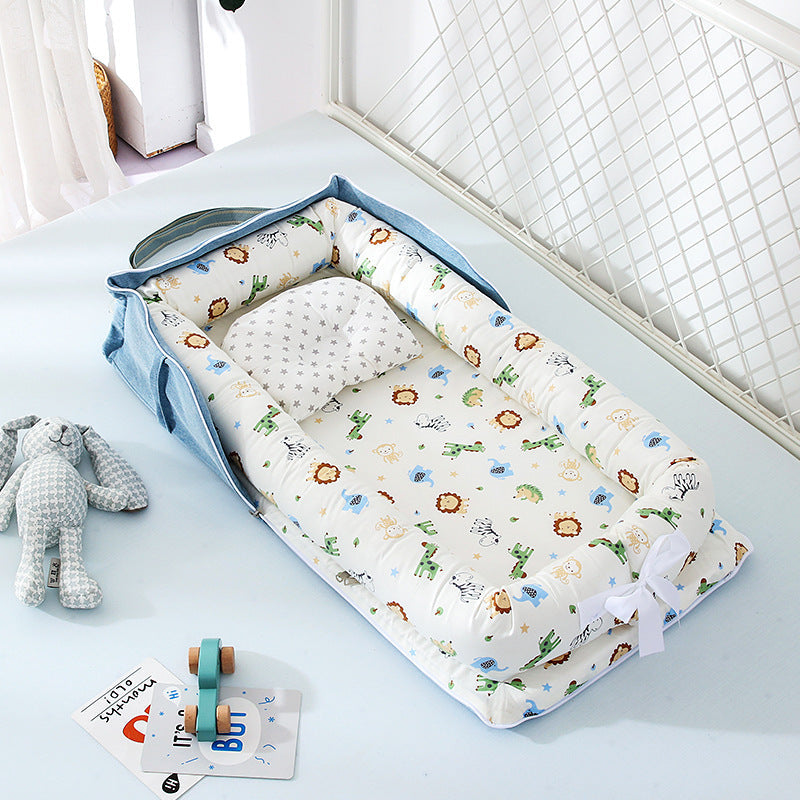 Portable Baby Crib Removable Washable Cotton Travel Bed for Infants