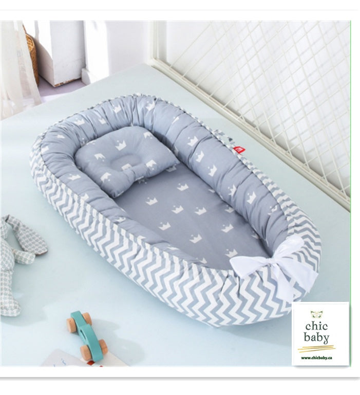 Portable Baby Crib Removable Washable Cotton Travel Bed for Infants