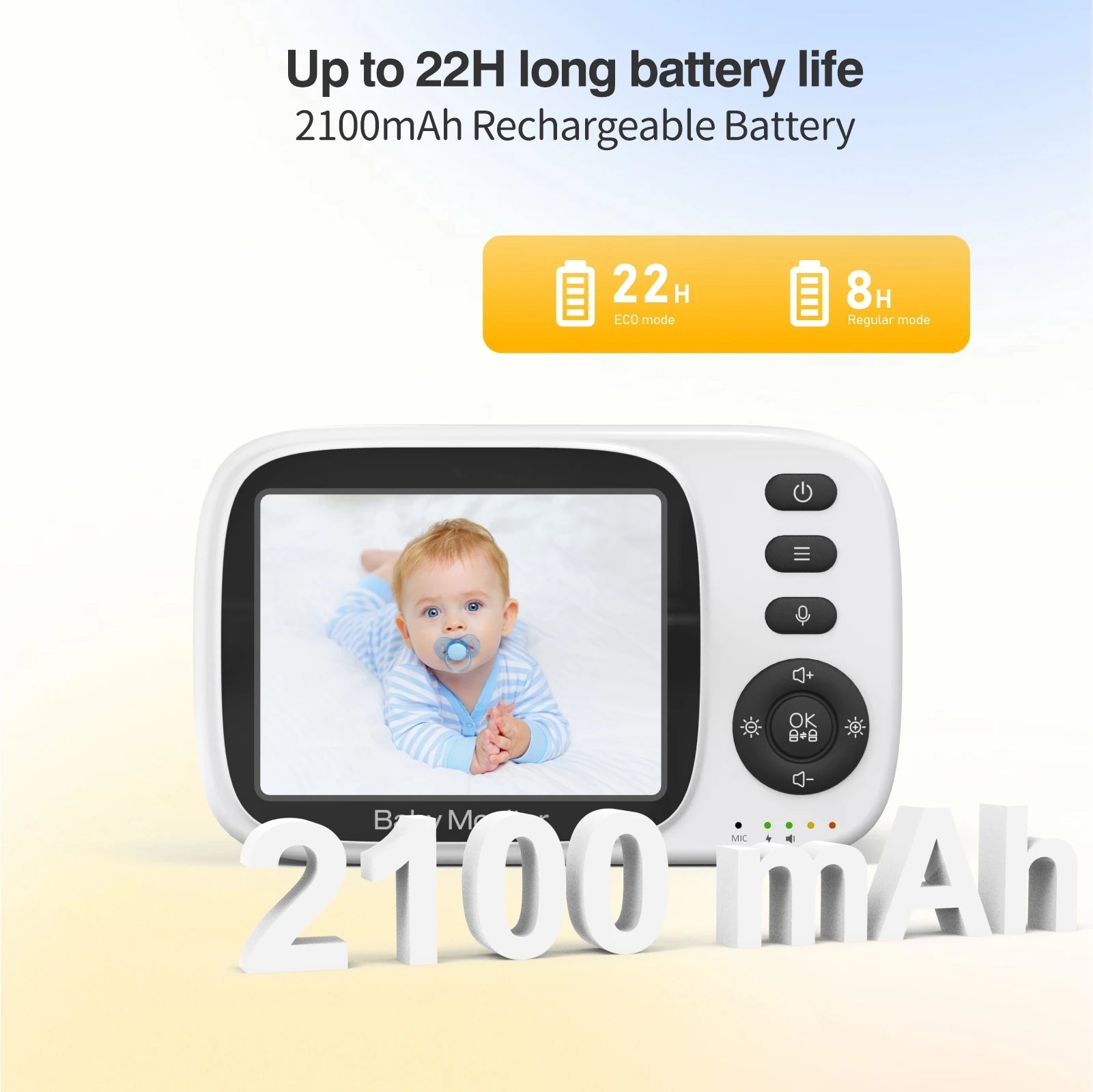 2.4G Wireless Video Baby Monitor 3.2 Inch LCD Night Vision