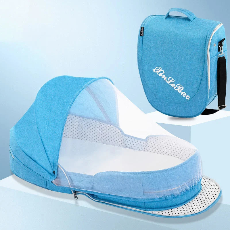 Multifunctional Folding Baby Crib Portable Travel Cot with Mosquito