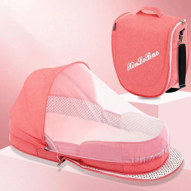 Multifunctional Folding Baby Crib Portable Travel Cot with Mosquito