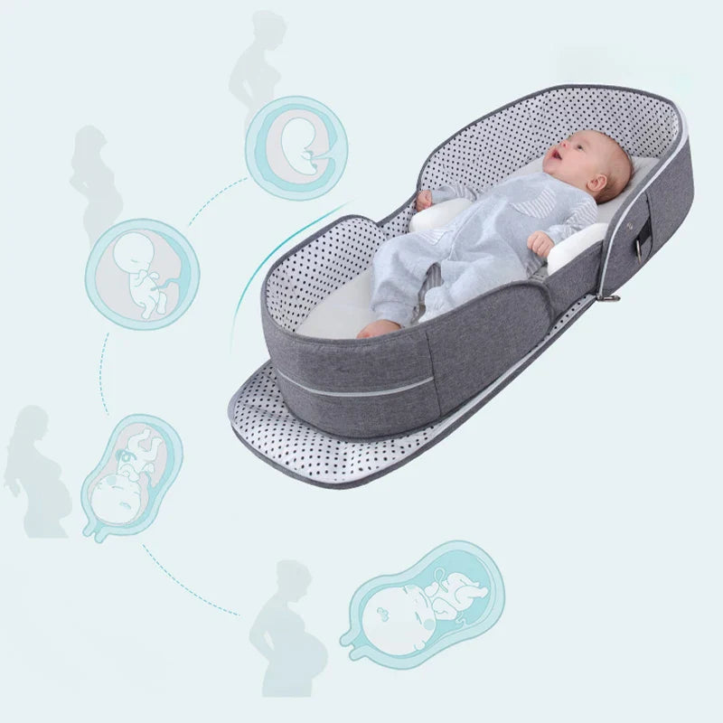 Multifunctional Folding Baby Crib Portable Travel Cot with Mosquito