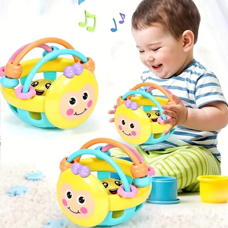 Baby Catch Ball Rattle Toy 10cm Bendable Infant Development