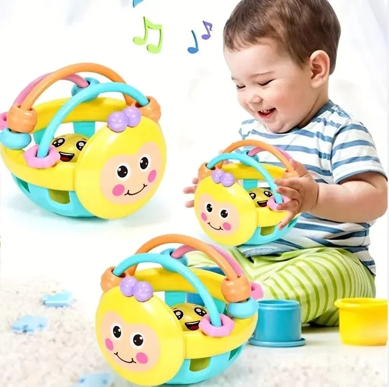 Baby Catch Ball Rattle Toy 10cm Bendable Infant Development