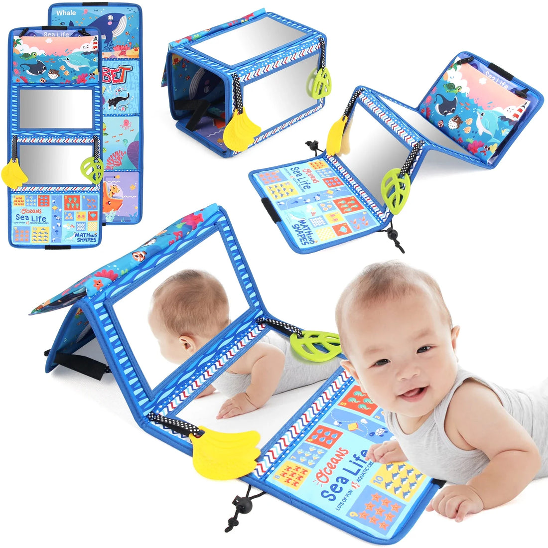 Black White Baby Floor Mirror Tummy Time Sensory Toy