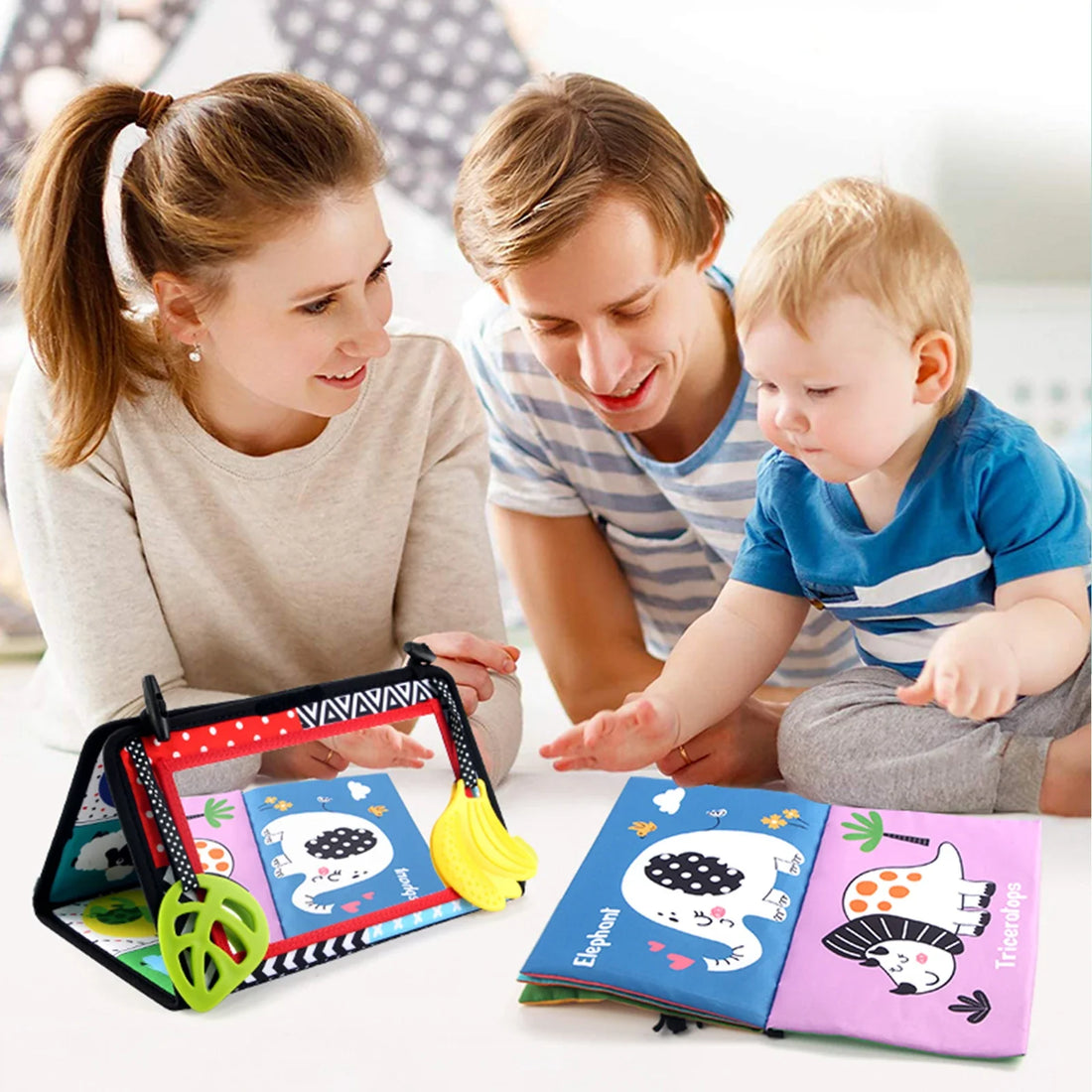 Black White Baby Floor Mirror Tummy Time Sensory Toy