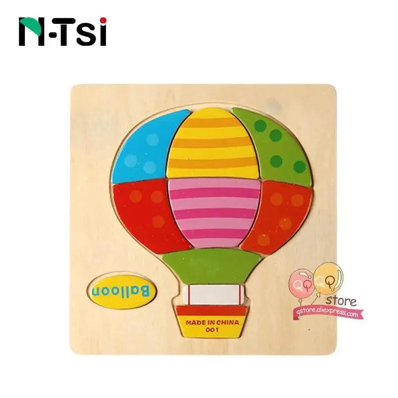 Baby Wooden Puzzle Toys Cartoon Animal Educational Game for Toddlers