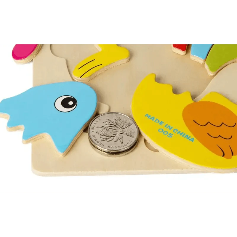 Baby Wooden Puzzle Toys Cartoon Animal Educational Game for Toddlers
