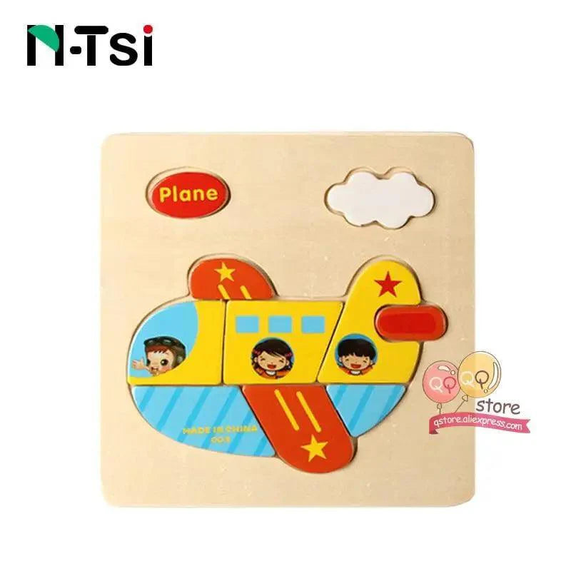 Baby Wooden Puzzle Toys Cartoon Animal Educational Game for Toddlers