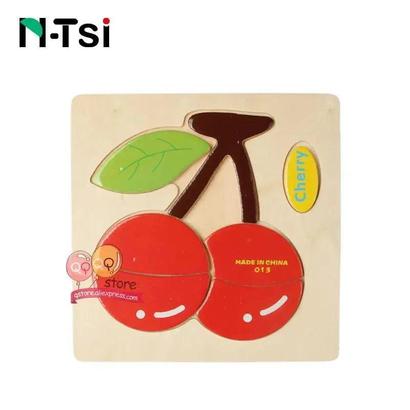 Baby Wooden Puzzle Toys Cartoon Animal Educational Game for Toddlers