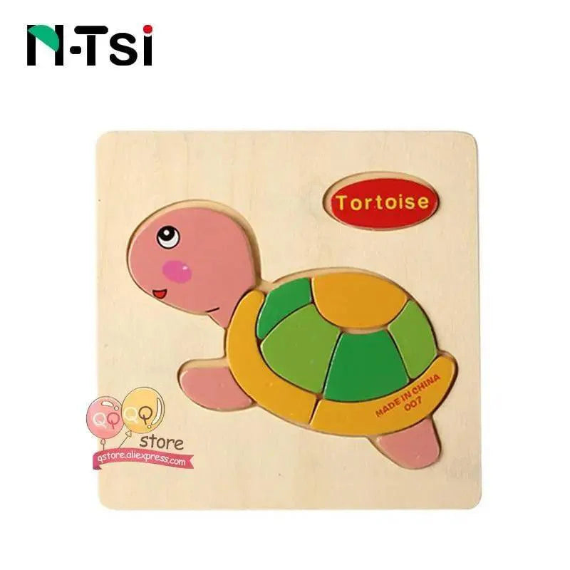 Baby Wooden Puzzle Toys Cartoon Animal Educational Game for Toddlers