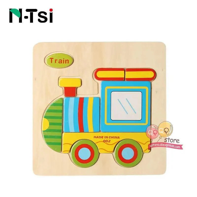 Baby Wooden Puzzle Toys Cartoon Animal Educational Game for Toddlers
