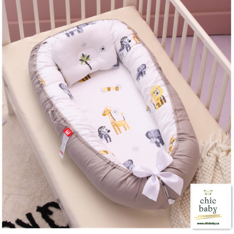 Portable Baby Crib Removable Washable Cotton Travel Bed for Infants
